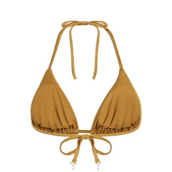Haut de bikini triangle Boho - Jaune