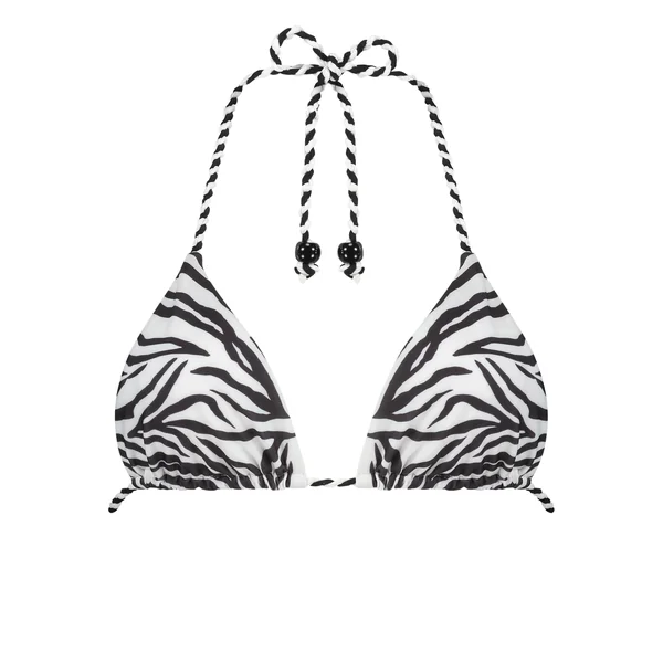 Haut de bikini triangle Doha Zèbre - Blanc