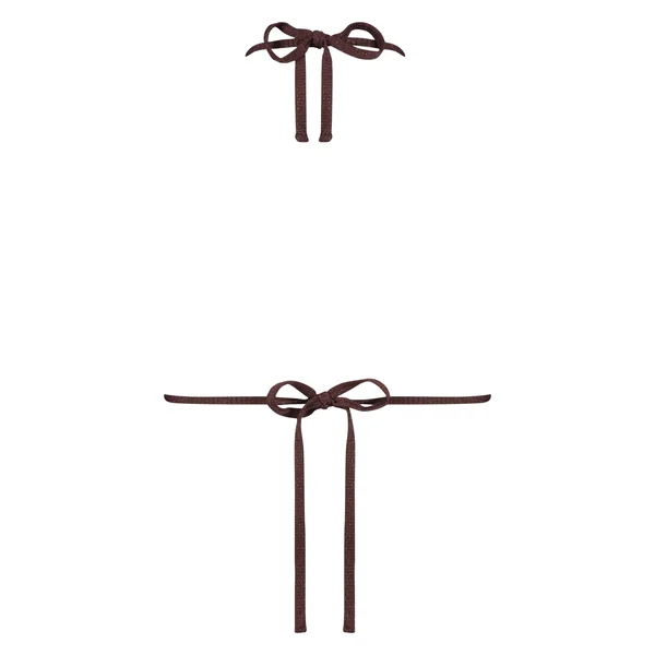 Haut de bikini triangle Scallop Lurex - Marron