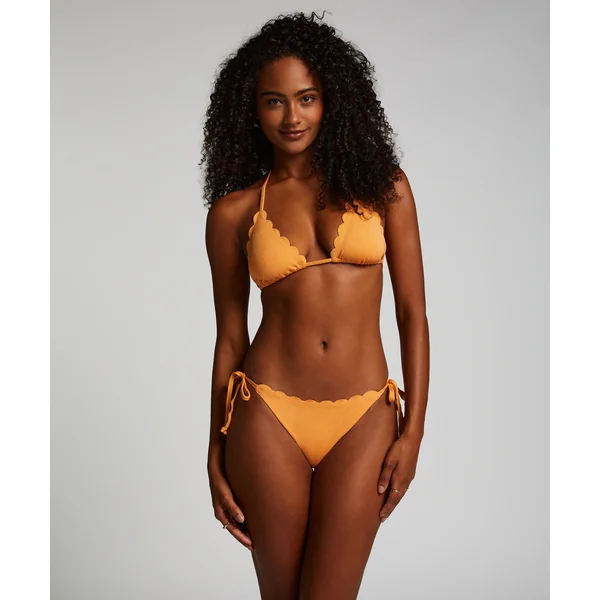 Haut de bikini triangle Scallop Lurex - Orange
