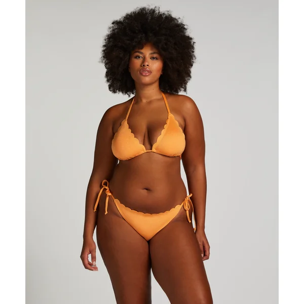 Haut de bikini triangle Scallop Lurex - Orange
