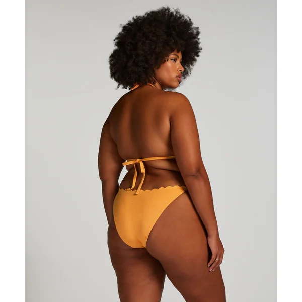 Haut de bikini triangle Scallop Lurex - Orange