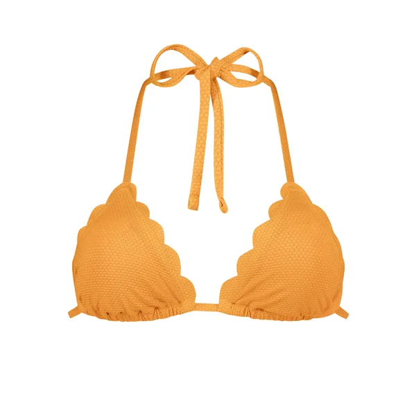 Haut de bikini triangle Scallop Lurex - Orange