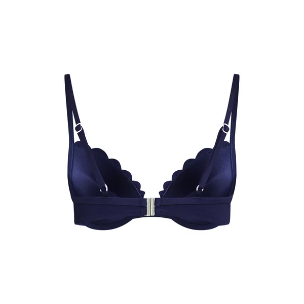 Haut de bikini à armatures à effet push-up préformé Scallop Taille A - E - Bleu