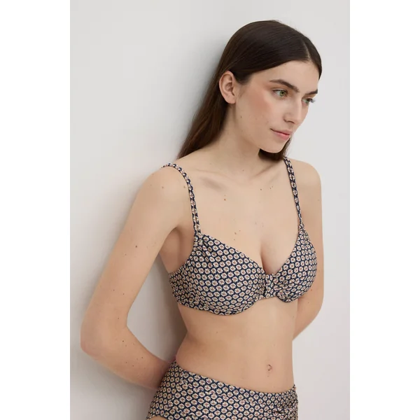 Haut de maillot de bain amincissant imprimé pailleté bonnet C