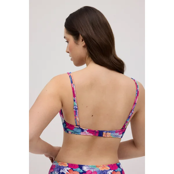 Haut de maillot de bain amincissant piqué fleuri pour bonnets C et D