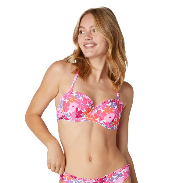 Haut de maillot de bain balconnet rose Fouta