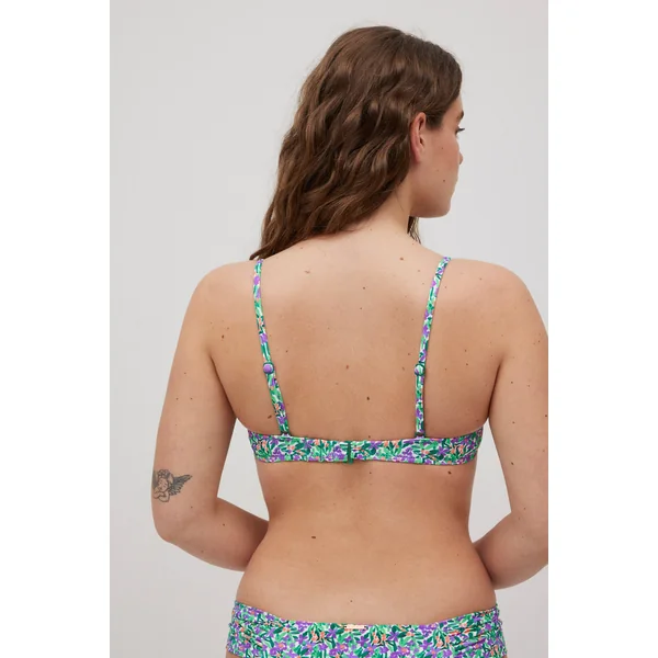 Haut de maillot de bain balconnet sans rembourrage imprimé micropiqué bonnet C