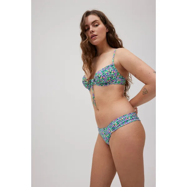 Haut de maillot de bain balconnet sans rembourrage imprimé micropiqué bonnet C