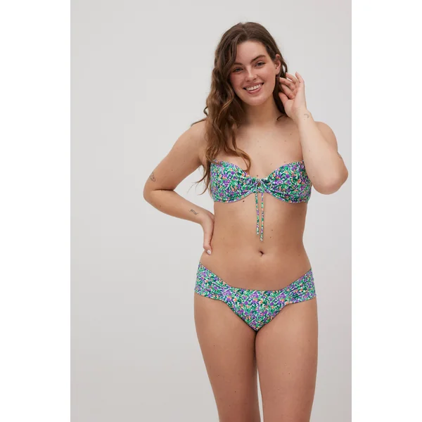 Haut de maillot de bain balconnet sans rembourrage imprimé micropiqué bonnet C