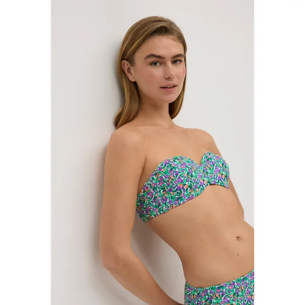 Haut de maillot de bain bandeau imprimé micropiqué pour bonnets B et C