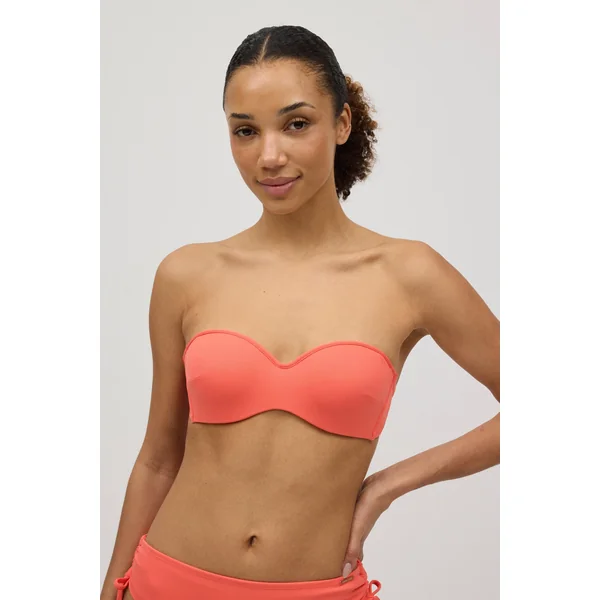 Haut de maillot de bain bandeau micropiqué corail bonnets B et C