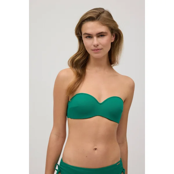 Haut de maillot de bain bandeau micropiqué vert bonnets B et C