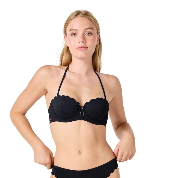 Haut de maillot de bain bandeau noir Bohochic