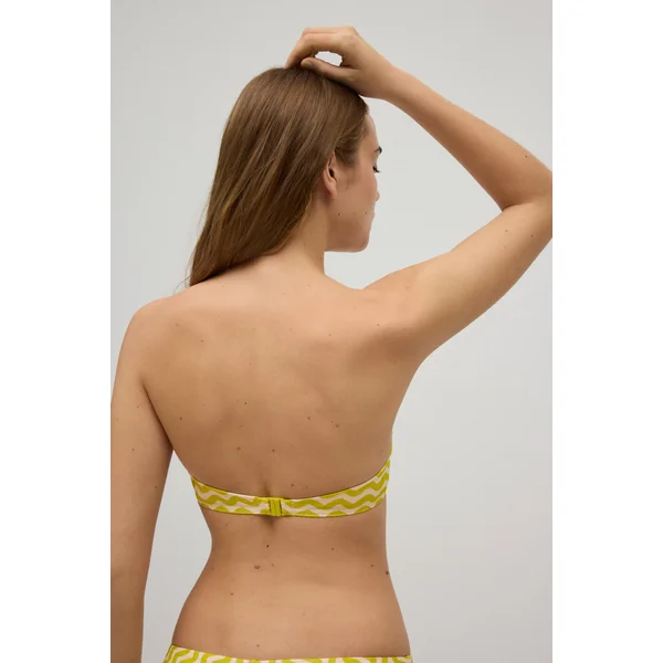 Haut de maillot de bain bandeau push-up vagues lime