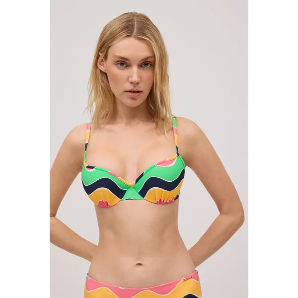 Haut de maillot de bain classique à anneaux colorés bonnet C