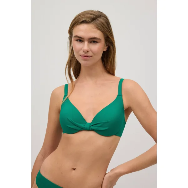 Haut de maillot de bain classique à armatures micropiqué vert