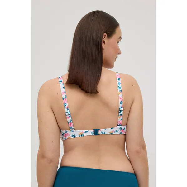 Haut de maillot de bain fleurs en micropiqué à larges bretelles pour bonnets C et D