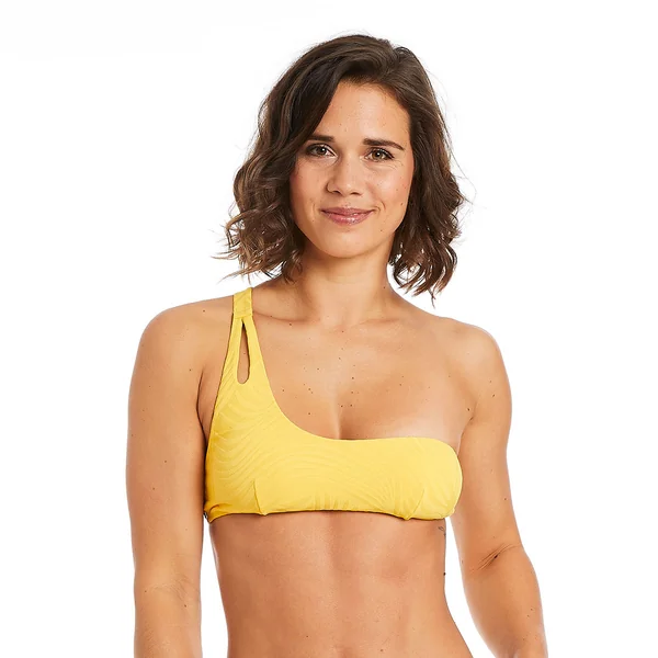 Haut de maillot de bain one shoulder jaune Mykonos