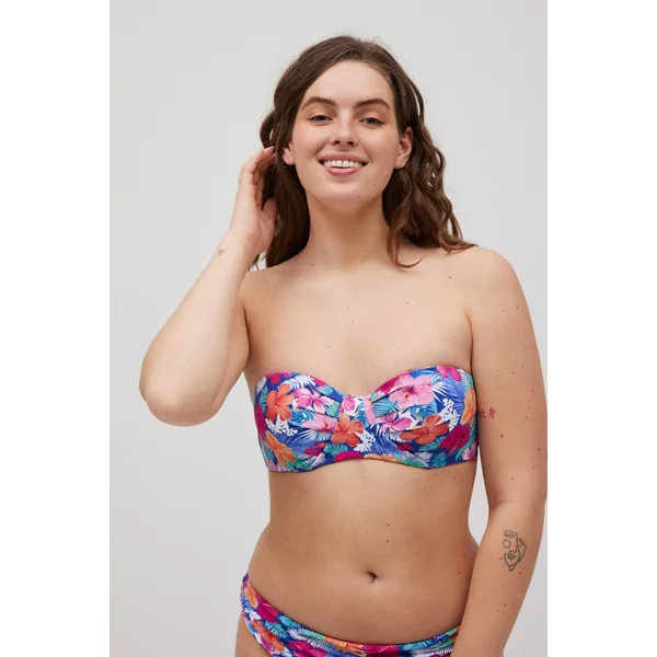 Haut de maillot de bain piqué fleuri pour bonnets C et D