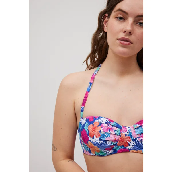 Haut de maillot de bain piqué fleuri pour bonnets C et D