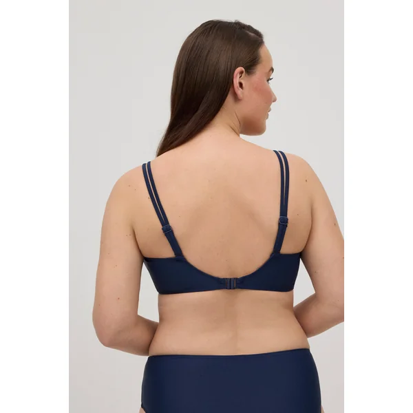 Haut de maillot de bain réducteur bleu marine pour grands bonnets D et F