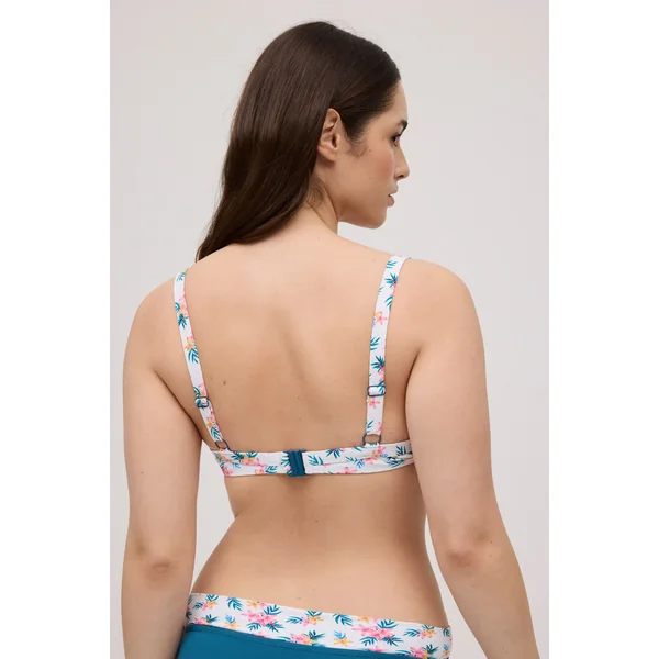 Haut de maillot de bain réducteur fleurs micropiqué bonnet C
