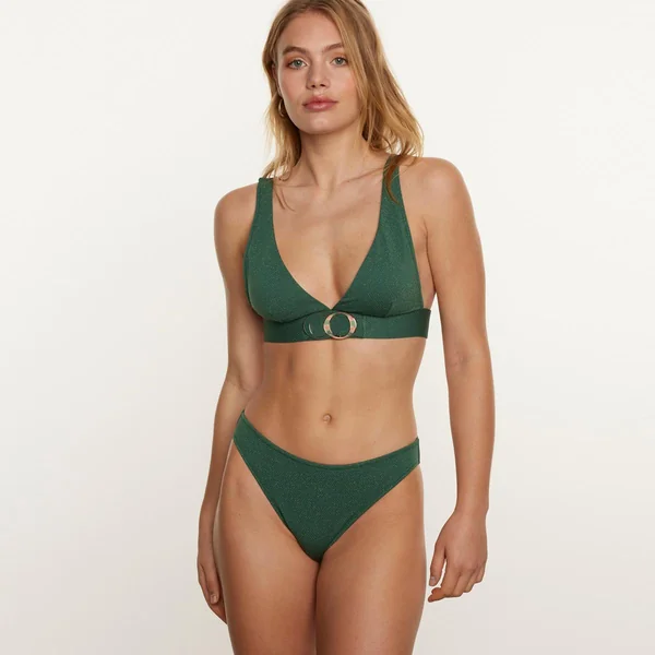 Haut de maillot de bain triangle kaki Amour