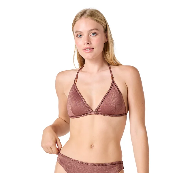 Haut de maillot de bain triangle marron Folk