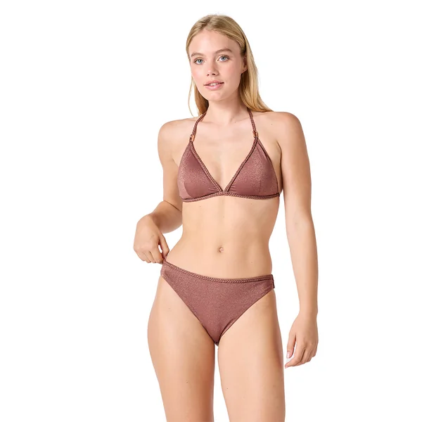Haut de maillot de bain triangle marron Folk