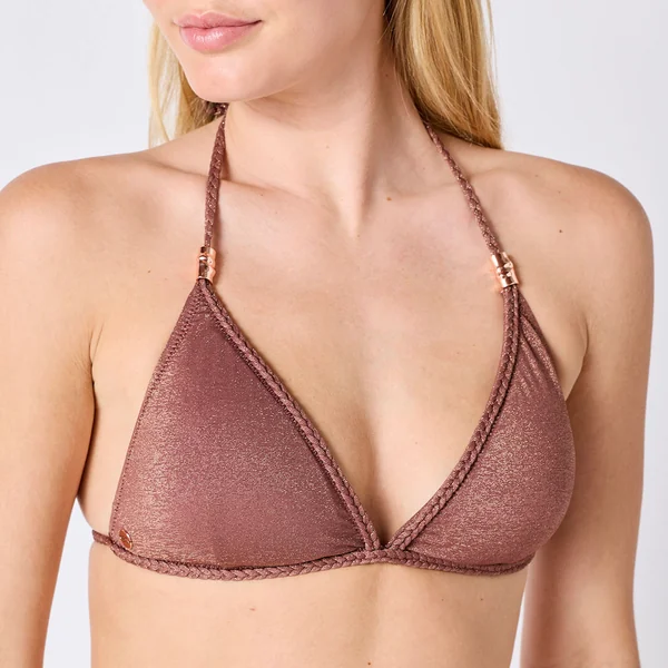 Haut de maillot de bain triangle marron Folk