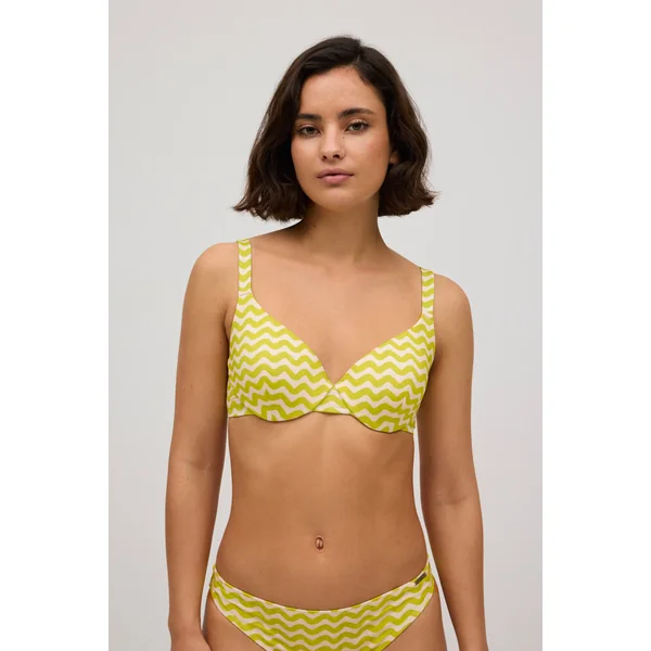 Haut de maillot de bain Wave bretelles larges bonnet C citron vert