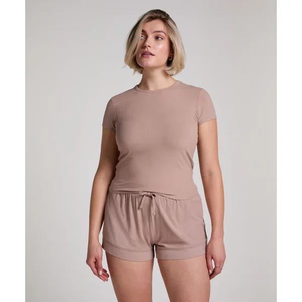 Haut de pyjama côtelé Essential - Beige