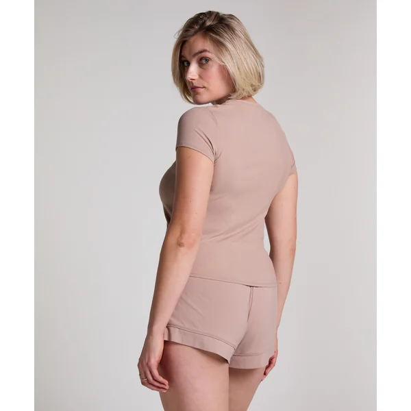 Haut de pyjama côtelé Essential - Beige