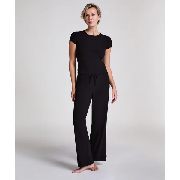 Haut de pyjama côtelé Essential - Noir
