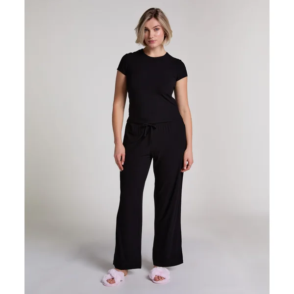 Haut de pyjama côtelé Essential - Noir