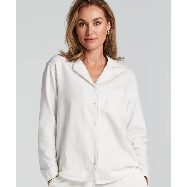 Haut de pyjama Flanel Essentials - Blanc