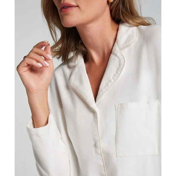 Haut de pyjama Flanel Essentials - Blanc