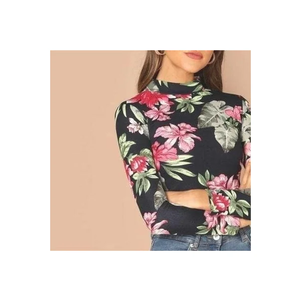 Haut femme à fleurs bohème