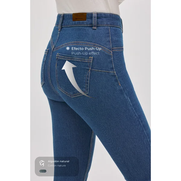 Jean bleu effet push-up