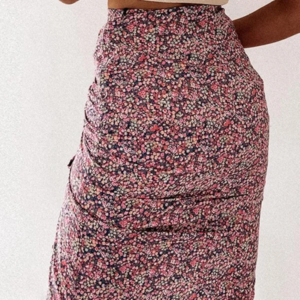 Jupe bohémienne courte florale