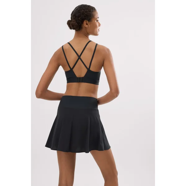 Jupe de sport noire compressive avec short et poche intérieure