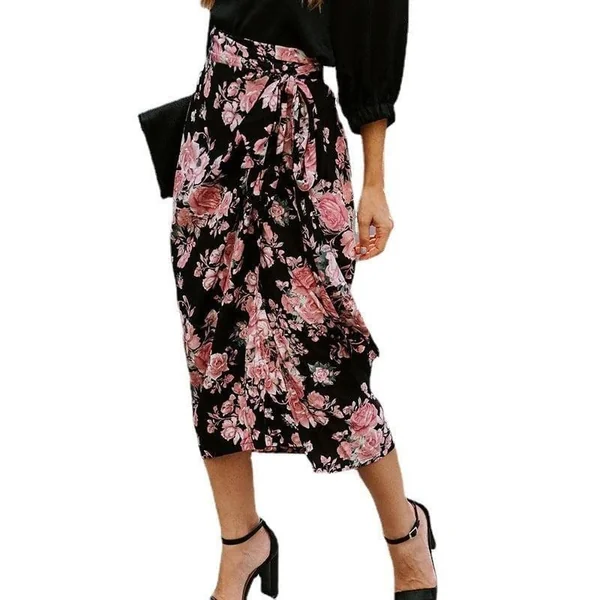 Jupe Florale Noire
