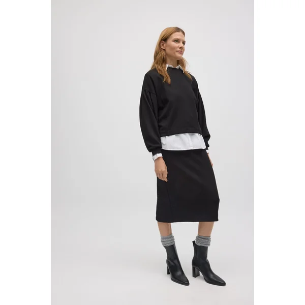 Jupe midi fluide noire