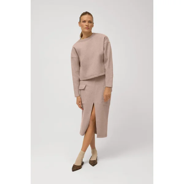 Jupe midi style cargo marron chaud