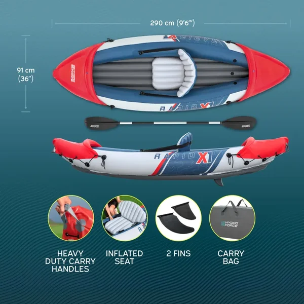 Kayak gonflable Hydro-Force™ Rapid X1 290cm
