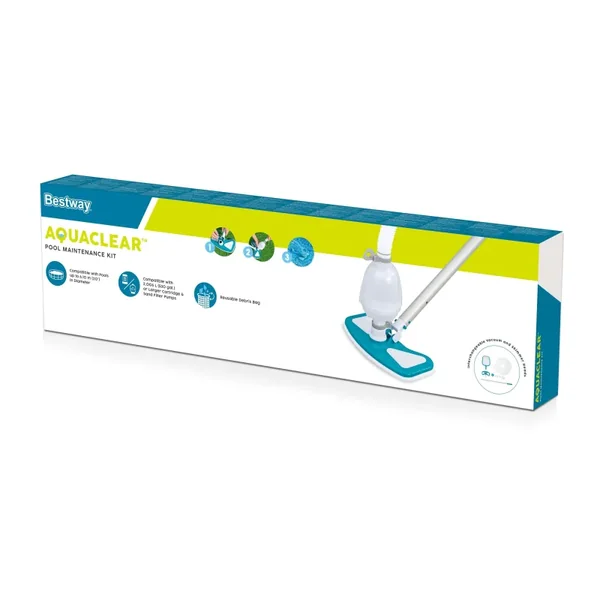 Kit de nettoyage piscine AquaClean avec aspirateur et épuisette