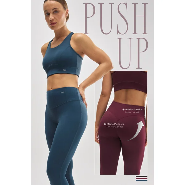 Legging de sport effet push-up bordeaux