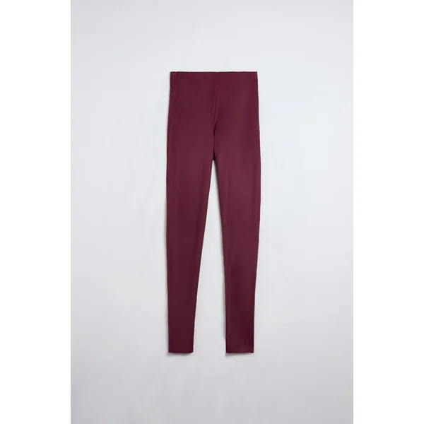 Legging de sport long de compression avec un ventre plat et bordeaux
