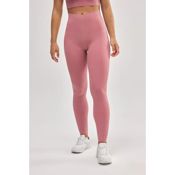 Legging de sport long à compression ventre plat en rose
